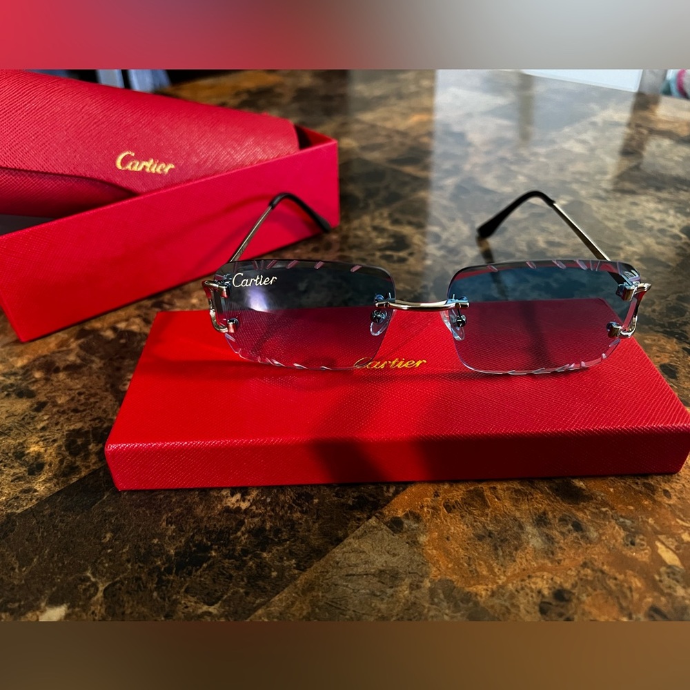 Cartier rimless Damond cut sunglasses fred BIG C Piccadilly